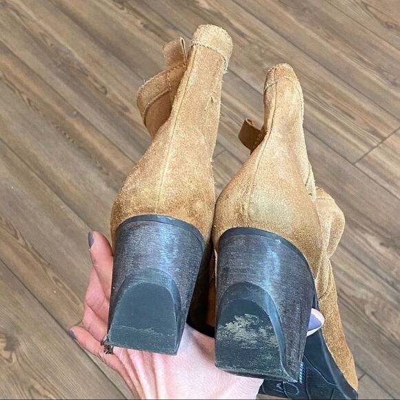 Madison Harding Suede Tan Booties 8 - Picture 3 of 7